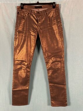 Rock & Republic Metallic Copper-Brown Skinny Jeans